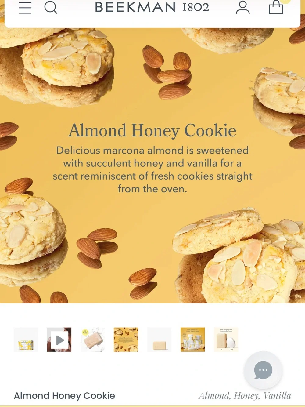 Beekman 1802 Almond Honey Cookie Goat Milk Soap.